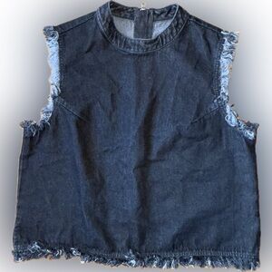 Black denim vest shirt GAP size M